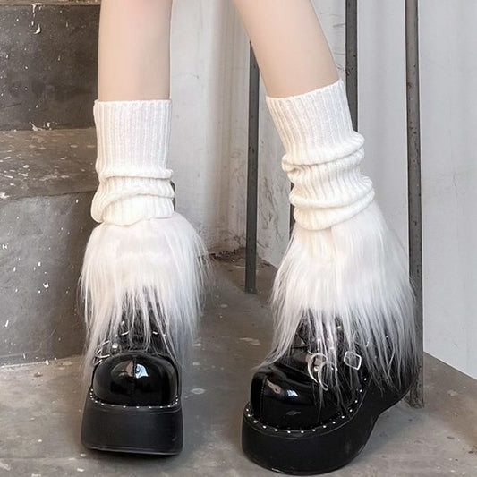 Warmers Trim Fluffy Knit Leg