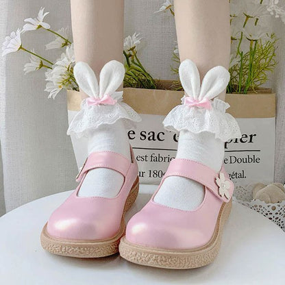 / Rabbit Ear Socks of 2 Bow Accent Set