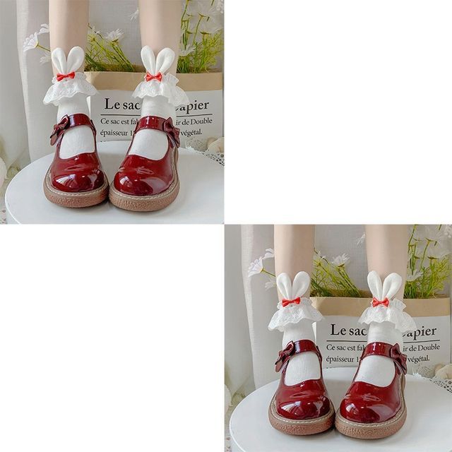 / Rabbit Ear Socks of 2 Bow Accent Set