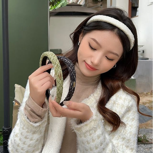 Tweed-Stirnband mit Logo