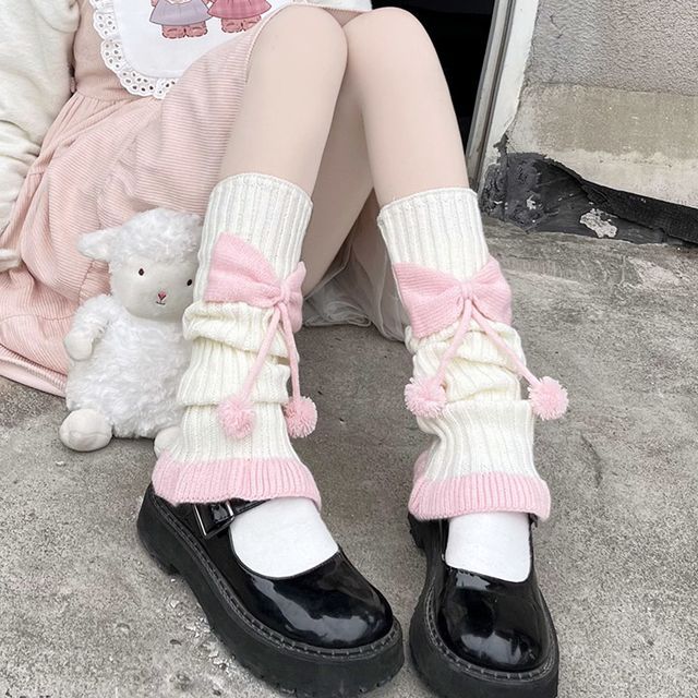 Warmers Contrast Leg Trim Bow