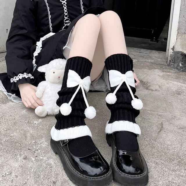 Warmers Contrast Leg Trim Bow