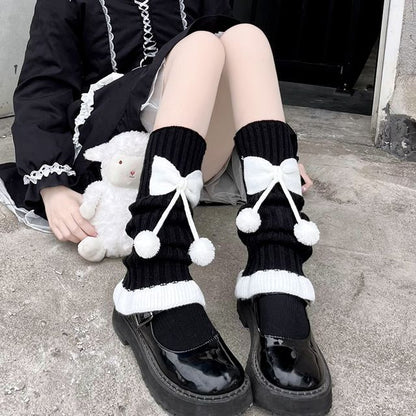 Warmers Contrast Leg Trim Bow