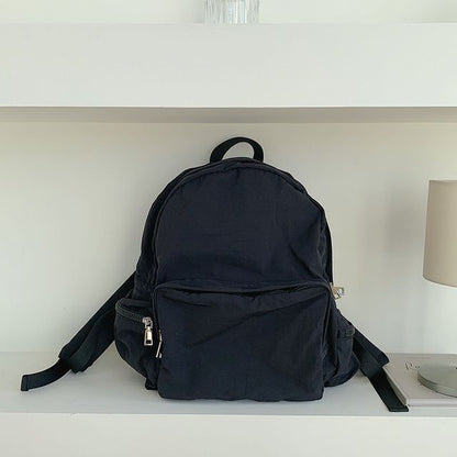 Backpack Plain Nylon Zip