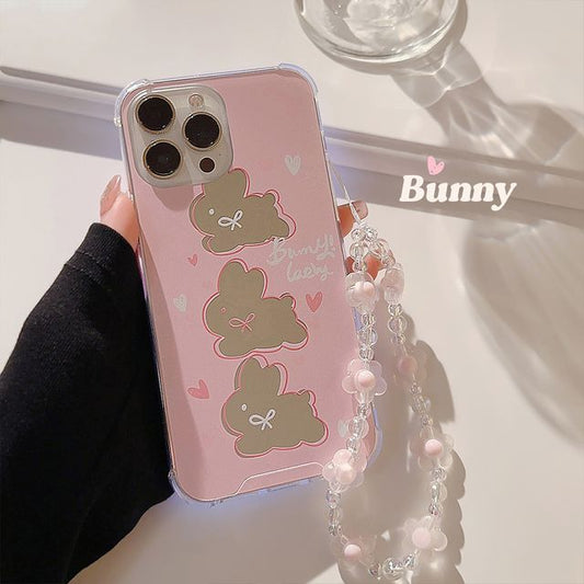 スマホケース ウサギ ミラー付き