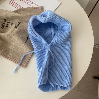 Knit Balaclava Plain Drawstring