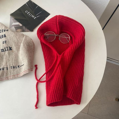Knit Balaclava Plain Drawstring