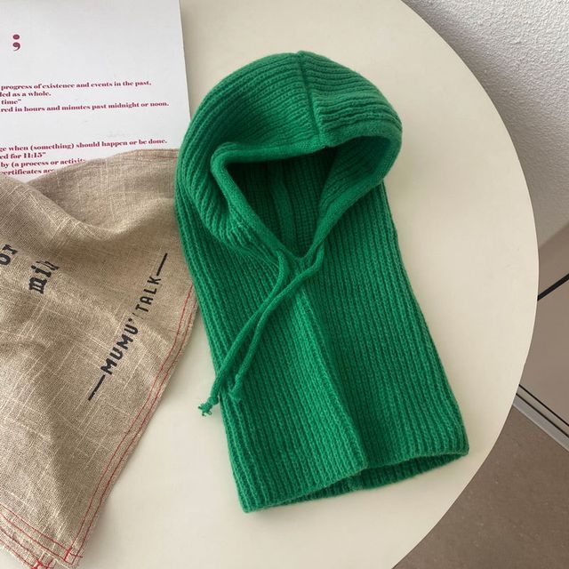 Knit Balaclava Plain Drawstring