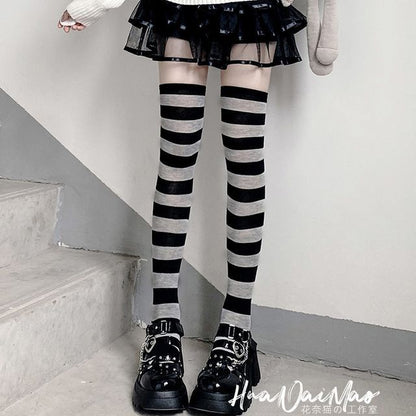 Striped Over-the-Knee Socks