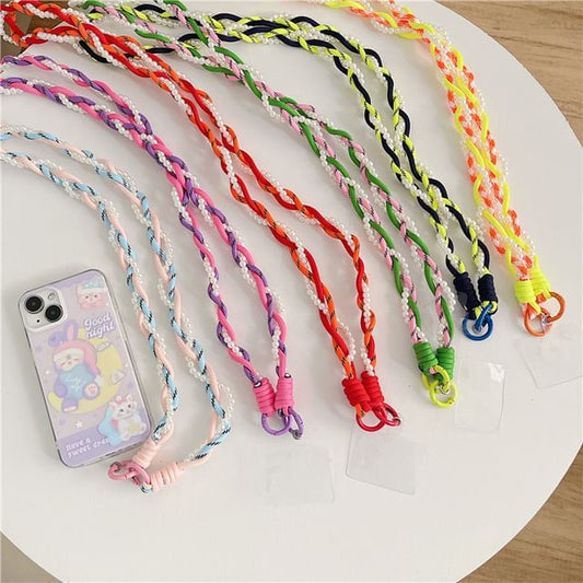 Pearl Braided Pad with Faux Lanyard Phone