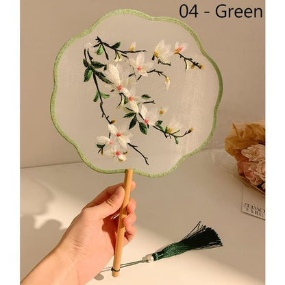 手刺繍/扇子プリントタッセル