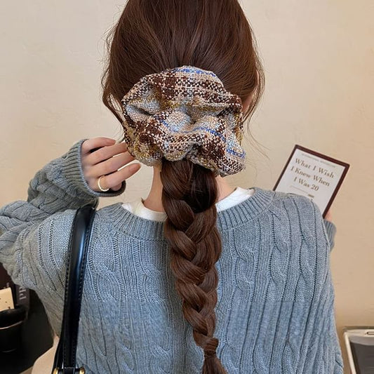 Hair Plaid Scrunchie