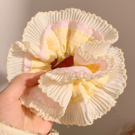 チェック柄プリーツシュシュパネル