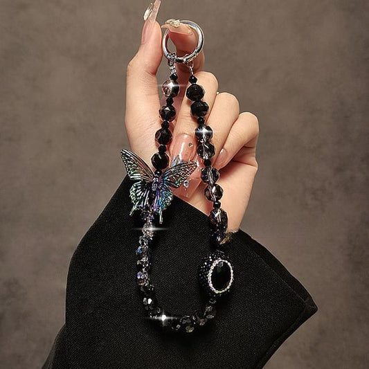 Faux Crystal Phone Butterfly Strap