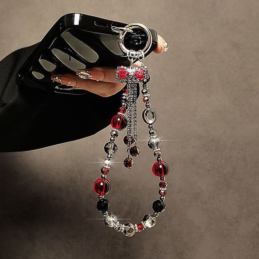 Faux Strap Phone Bow Crystal