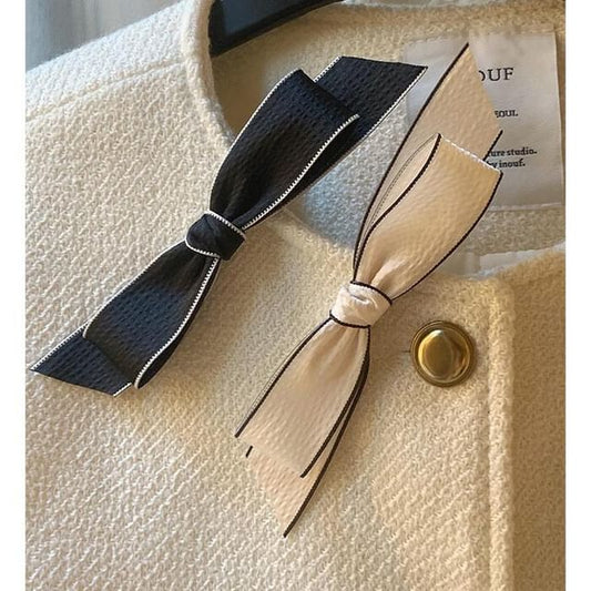 Hair Contrast Bow Set Clip / Trim