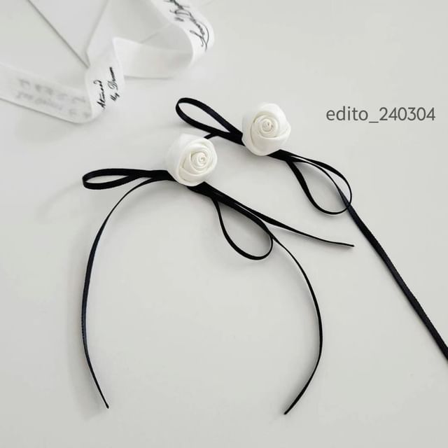 Flower Stud Ribbon Earring