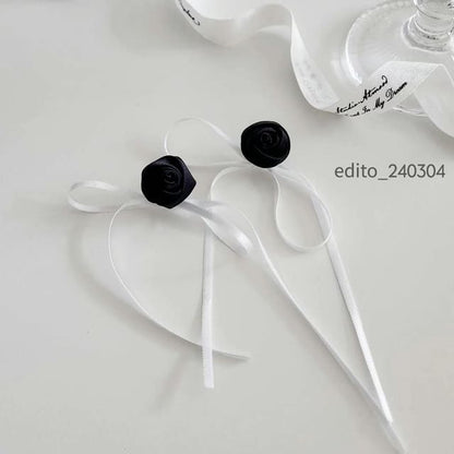 Flower Stud Ribbon Earring