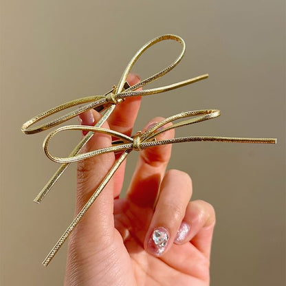 Clip Hair Set Metallic Bow