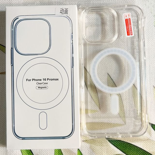 (Compatible Case with MagSafe) Transparent Magnetic Phone