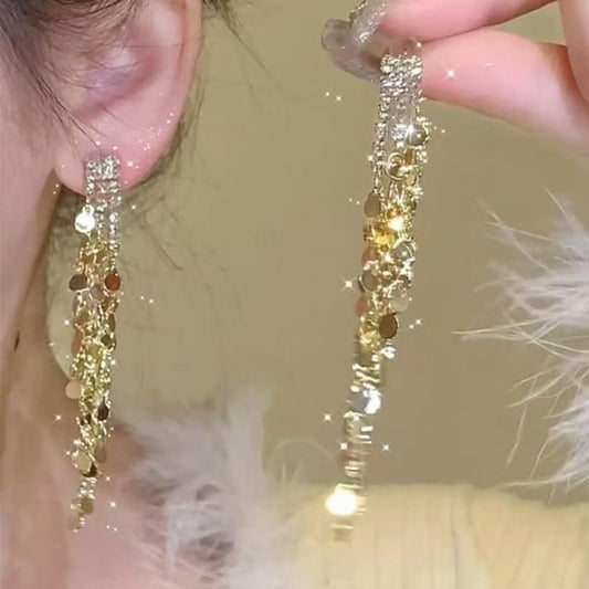 Dangle Long Tassel Rhinestone Earring