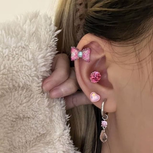 Bow Rose Earring Alloy
