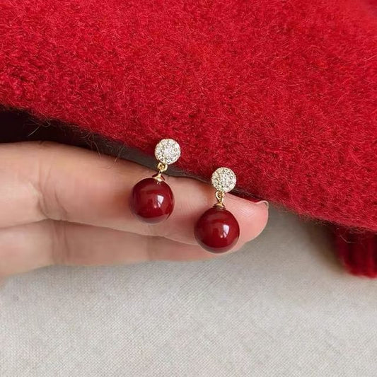 Rhinestone Drop Earring Alloy Bead
