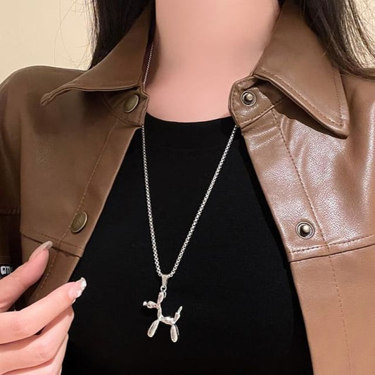 Balloon Necklace Dog Pendant