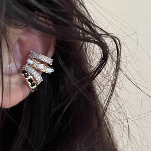 Ear Layered Alloy Rhinestone Cuff