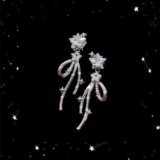 Bow Star Rhinestone Alloy Earring Drop