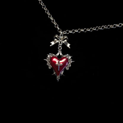 Necklace Alloy Pendant Heart Cross