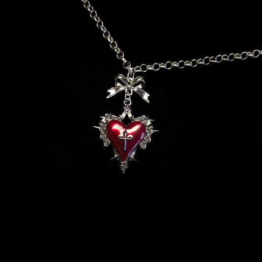 Necklace Alloy Pendant Heart Cross
