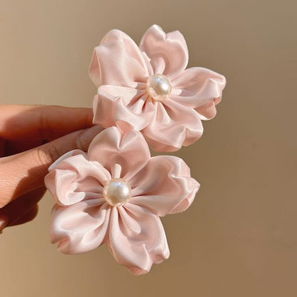 / Pearl Set Hair Faux Flower Clip