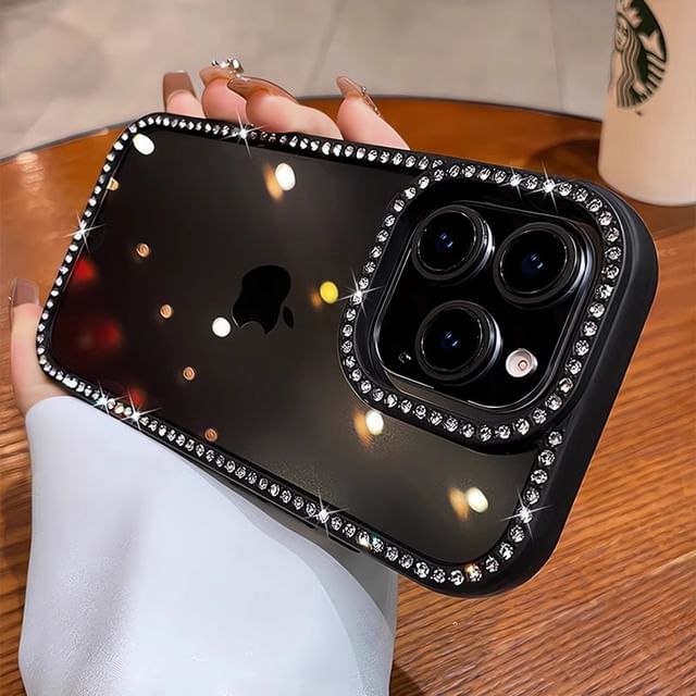 透明ケース iPhone ラインストーン