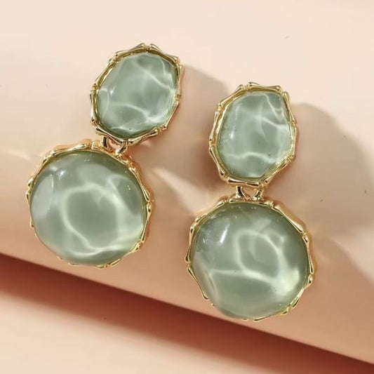 Alloy Drop Ripple Asymmetrical Earring