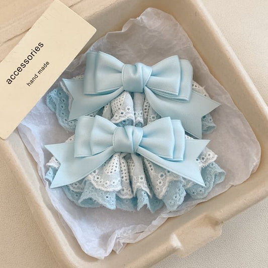 / Bow Lace Set Clip Hair