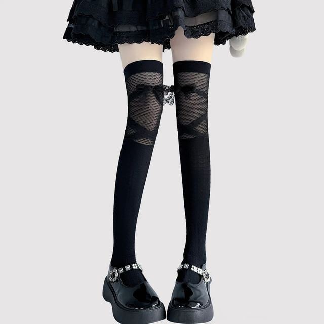 Bow Over-the-Knee Socks