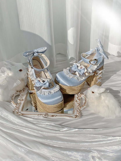 Alice im Wunderland Vibes Alice Blue Sweet Lolita Plateau Mary Janes