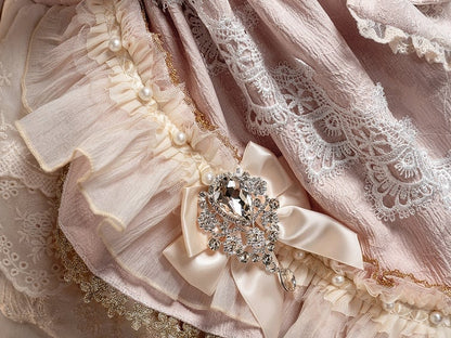 Perlenschleife Akzente Kleid Strass Lolita Pink Prinzessin und