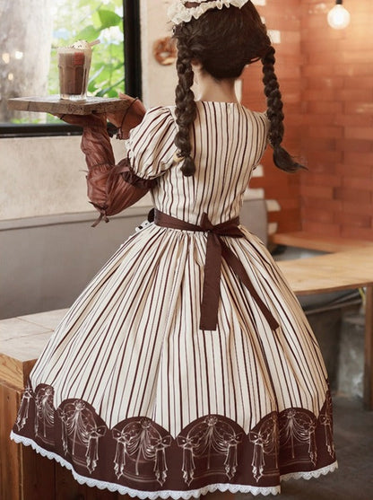 leg brown ribbon tea Afternoon apron warmers dress