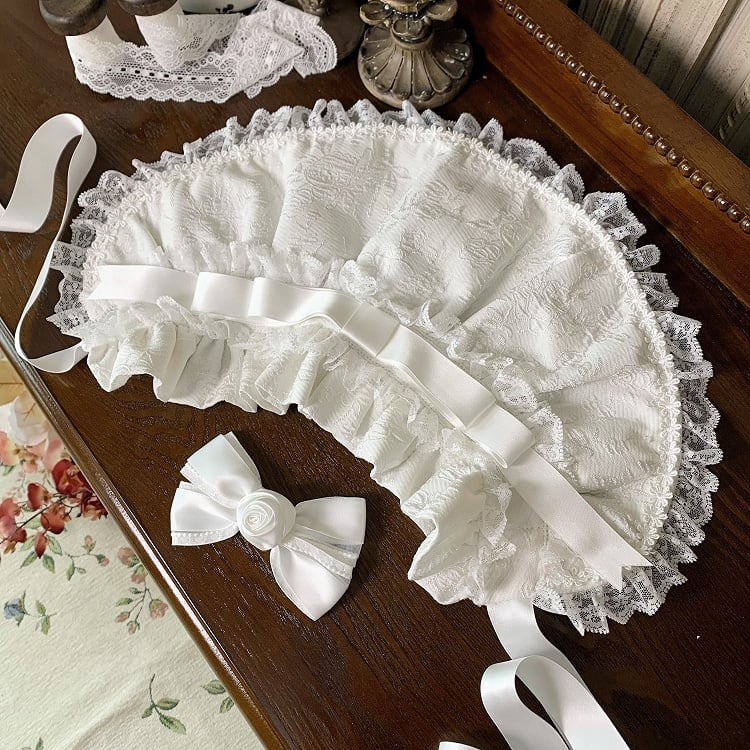 White Shiro Hanayome Bowknots Decorated Layered Skirt Sweet Hime Lolita Jumper Skirt Set