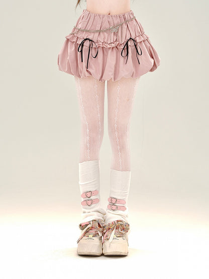 Bowknot Bubble with Pink Details Skirt