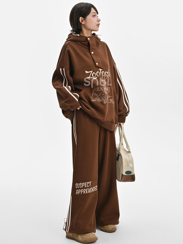 Zootopia Judy and Nick Graphic Brown Hoodie