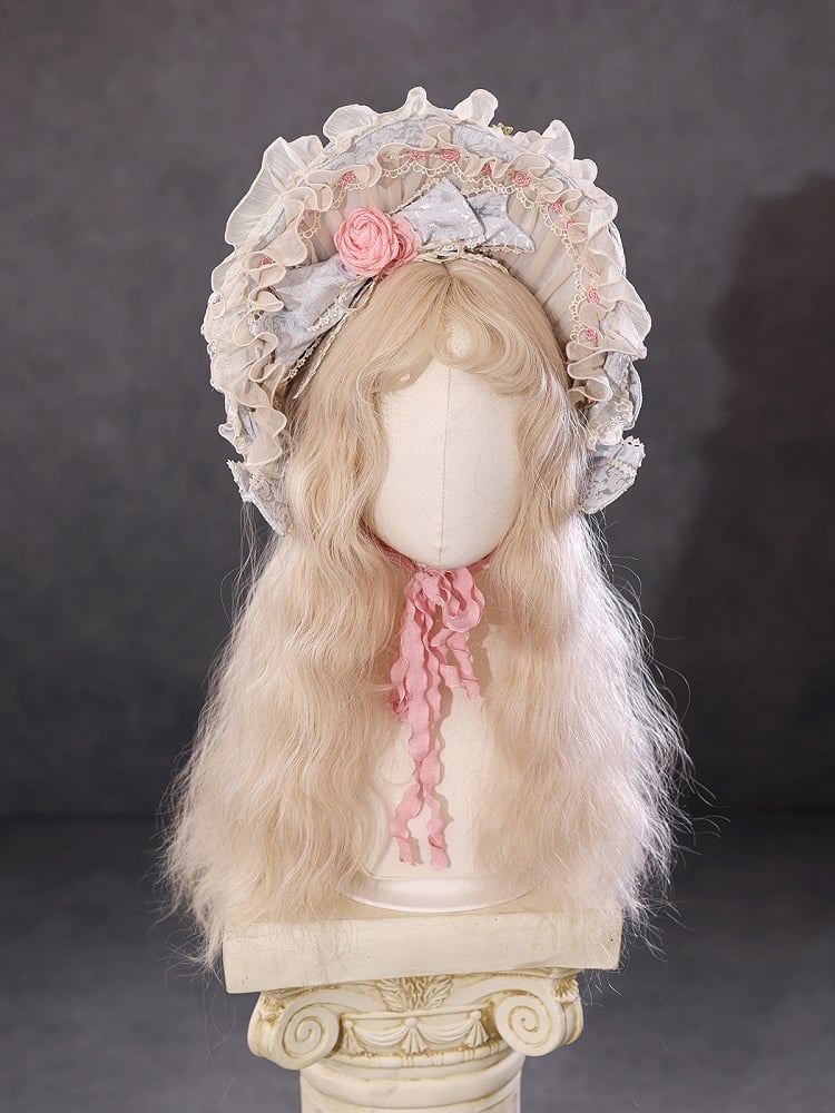 Pink / Red / Black / Green / Gray / Beige / Blue Lolita Bonnet