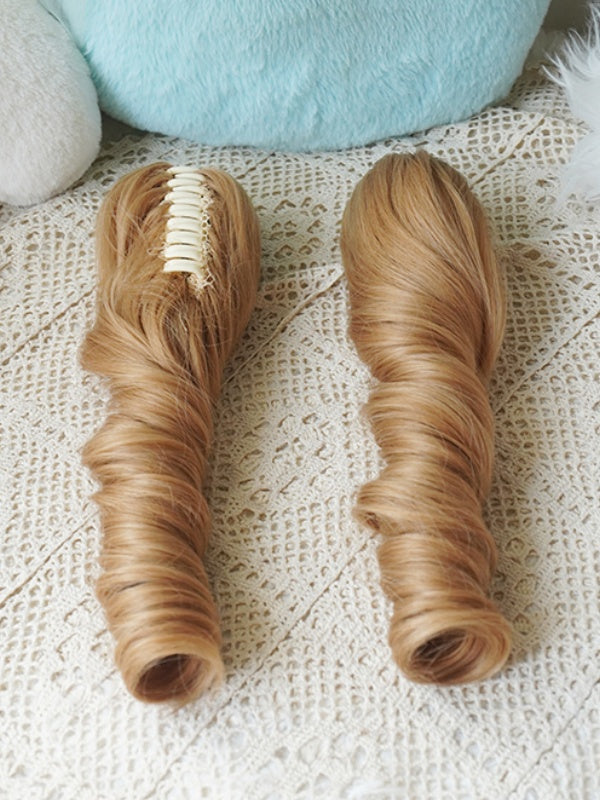 Blonde Bob Cut Straight Wig With Bangs＋Double Long/Short Ponytail Claw Clips