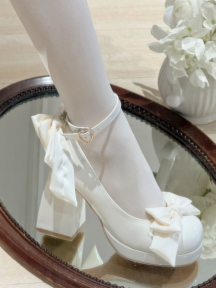 Sweet Toe Mary Bowknot White Janes Plateaudetails Lolita Runde Schuhe