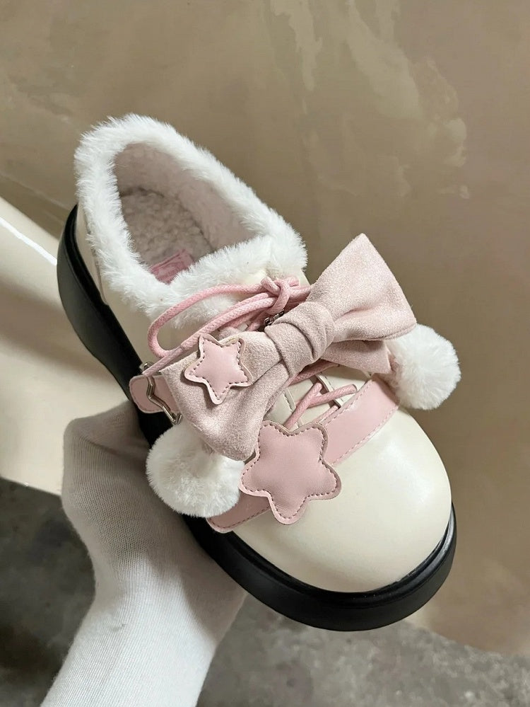 Accents Winter Star Fleece-Lined Sweet Beige Pink - Platforms