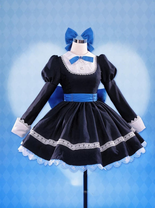 Panty & Stocking with Garterbelt Stocking ?? Anarchy Black Dress Lolita-Style Cosplay Costume