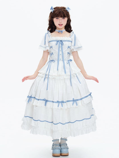 / Hairclip Blue Bowknot Red