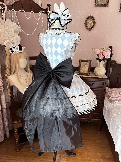 Alice im Wunderland Vibes Hasenohren KC Blue Diamond Big Bow